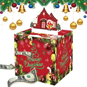Christmas Money Gift Box | Money Roll Pull Out Surprise Christmas Santa Box Toy - Picture 1 of 9