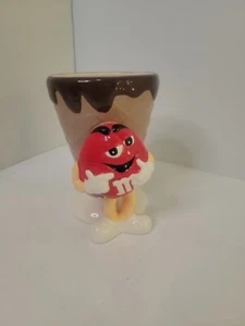 Vintage Original M&M's Ceramic Ice Cream Dish Red Collectible Decor Candy Dish - Picture 1 of 9