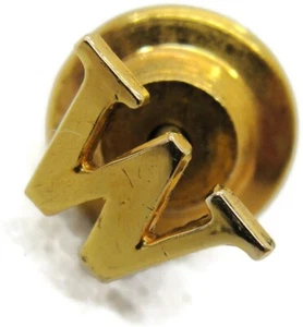 "M" W" Initial Round Classic 1/20 14K Gold Filled Neck Tie Pin Tack Lapel Di - Picture 1 of 8