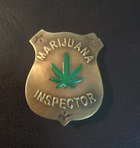 Marihuana Inspektor Abzeichen Schild Vintage Look 2 1/2"" x 2 1/2"" Messing - Bild 1 von 2