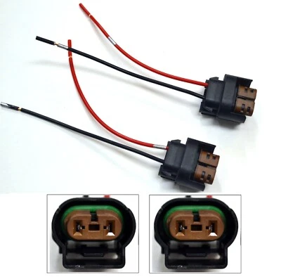 Wire Pigtail Female W 9012 HIR2 Head Light Two Harness Bulb Plug Connector Lamp - Image 1 of 4