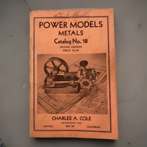 Charles Cole 1960 Power Models Metals Catalog No.18- Scale Model Parts-Engines - Picture 1 of 11