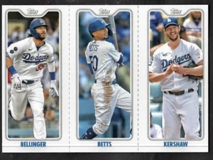 2022 Cody Bellinger Mookie Betts Clayton Kershaw Topps Baseball Triple TPC-3A-3C - Picture 1 of 2