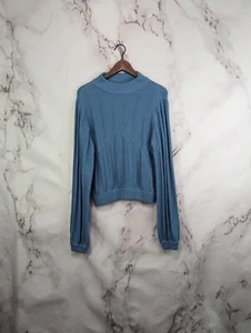 Maglione Sancia Revolve grande blu Victoire maglia maglione manica vescovo palloncino  - Foto 1 di 13