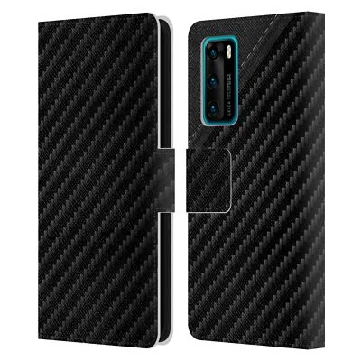 OFFICIAL ALYN SPILLER CARBON FIBER LEATHER BOOK WALLET CASE FOR HUAWEI PHONES - Image 1 of 4