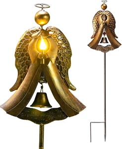 Solar Metal Angel Stake Grave Decorations for Cemetery Perfect as Angel Remembra - Picture 1 of 12
