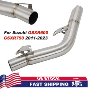 For 2011-2023 Suzuki GSXR600 GSXR750 Exhaust Mid Link Pipe Connect Tube Slip on - Picture 1 of 9