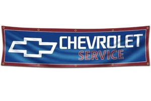 Chevrolet Service Flag Big 2x8 feet Chevy Mechanic Garage Repair Shop Man Cave - Picture 1 of 1