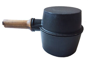 DANSK QUISTGAARD ORECAST Vintage Iron Sauce Pan Set Matte Black Wooden Handles