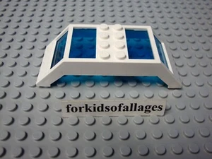 Lego White Window Roof Slope Double 4X10X2 Trans Dark Blue Glass #30343 - Picture 1 of 1