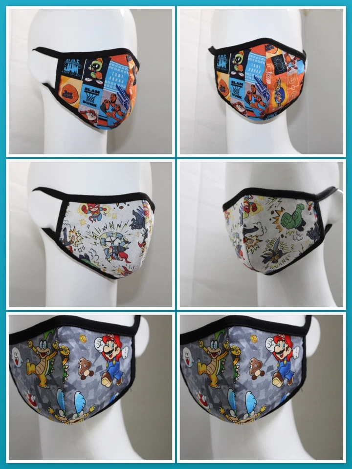 6 FACE MASK KIDS COTTON FABRIC ( 4 TO 7 YEARS OLD ) WITH POCKET - Image 1 of 4