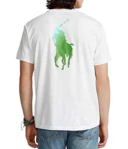 Ralph Lauren Polo Script Paint Splatter Big Pony T-Shirt White Men's sz XL-Tall - Picture 1 of 2