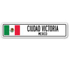 CIUDAD VICTORIA MEKSYK Znak uliczny Flaga meksykańska miasto wiejska ściana drogi prezent