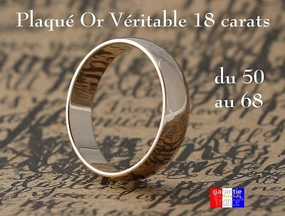 Alliance large gros anneau large en plaqué or véritable taille pour Homme Femme - Photo 1/2