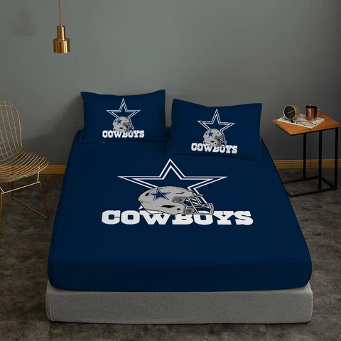 Dallas Cowboys Bedding Set 3PCS Fitted Sheet Mattress Cover Pillowcase Fan Gifts Cover