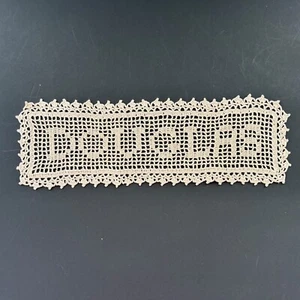 DOUGLAS Handmade Doily Ecru Crochet Lace Cottage Core Country Granny Birthday - Picture 1 of 3