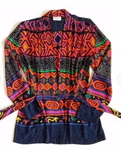  Essay Petites by Sharon Anthony Vintage 90s Colorful Long Sleeve Cardigan,Small - Picture 1 of 11