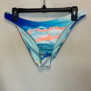 AA-128 Aerie NWT Cheeky Pink & Blue Summer Swim Bikini Bottoms Size L - Picture 1 of 12