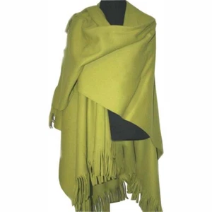 BORIS INDUSTRIES poncho pile verde limone taglia 38 40 42 44 46 48 50 52 54 frange - Foto 1 di 1