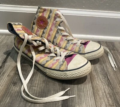 Zapatillas deportivas jóvenes Converse Chucks Hi Top patrón azteca a rayas junior’s 4.5 Foto 1 de 4