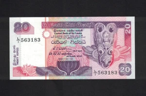 (PREFIJO L/1) Sri Lanka 20 rupias, CEILÁN 1991, P. 103a, sin circular sin circular sin circular - Imagen 1 de 2