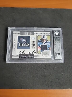 Chris Johnson 2008 Leaf Certified Materials Souvenir Stamps Patch Auto, /5 - Image 1 of 2