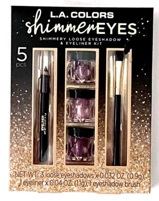 L.A. Colors 5 Piece Shimmer Eyes Loose Eyeshadow Eyeliner And Brush Kit - Image 1 of 2