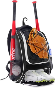 Youth Baseball Bag Bat Backpack T-Ball Softball Glove Helmet Shoe Compartment - Picture 1 of 7