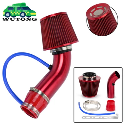 Red Performance 3" Universal Cold Air Intake Induction Hose Pipe Car Kit Filter - Image 1 of 4