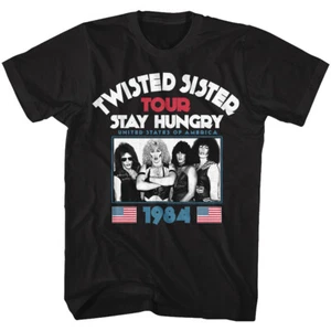 Twisted Sister Stay Hungry Tour 1984 Men's T Shirt 70's Metal Band Music Merch - Picture 1 of 3