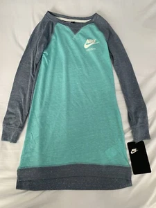 NIKE GIRLS LONG SLEEVE DRESS SIZE 5 (4-5 Years Old) Blue Green 36d717 OO - Picture 1 of 7
