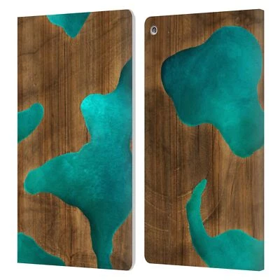 OFFICIAL ALYN SPILLER WOOD & RESIN LEATHER BOOK WALLET CASE FOR AMAZON FIRE - Image 1 of 4