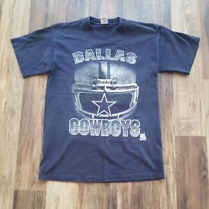 Vintage 90s Riddell Dallas Cowboys Navy Blue T Shirt Size Medium Made in USA