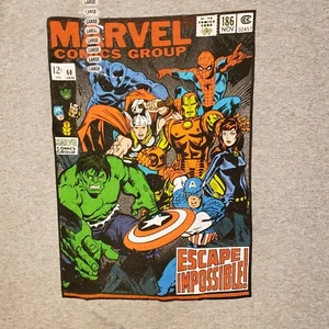 Marvel Comic Group Superhero Graphic gray Tee Cotton b363 - Picture 1 of 4