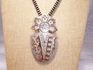 Navajo Jack Tom 14K Gold Sterling Silver Overlay Pueblo Kachina Pendant - Picture 1 of 18