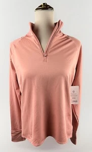 NWT Athleta Women's Sweatshirt Medium 1/4 Zip Conch Pink Activewear - Picture 1 of 11