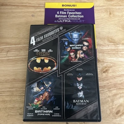 Batman Collection DVD Batman Batman & Robin Batman Forever Batman Returns 4 Film - Image 1 of 4