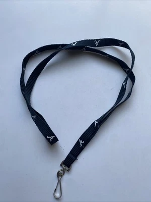 ATLANTA BRAVES BASEBALL Blue A Logo Lanyard Keychain Keystrap MLB World Series - Image 1 of 3