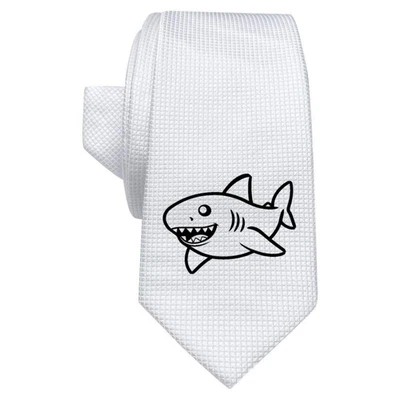 'Happy Shark' White Tie / Necktie with Gift Box (AT00017971) - Image 1 of 4