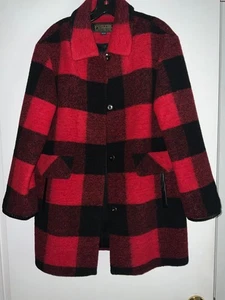 Pendleton Woolen Mills Damengröße Medium Buffalo karierter Mantel rot/schwarz - Bild 1 von 6