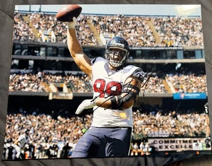 JJ Watt signed Autogramm 11x14 Houston Texans Bild beschädigt GA COA - Bild 1 von 1