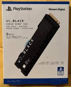 WD_BLACK 2TB SN850 NVMe SSD for PS5 Consoles Solid State Drive with Heatsink NEW - Afbeelding 1 van 4