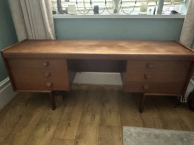 White & Newton Mid Century Teak Dressing Table/Desk - Top Needs Attention - Image 1 of 3