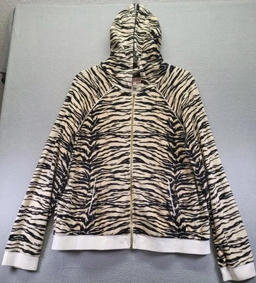 Y2K Juicy Couture Brown Leopard Cheetah Print Zip Hoodie Women's Size XL - Image 1 of 4