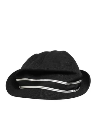 Auténtico sombrero para hombre Dolce & Gabbana forro de lunares de algodón negro Fedora Foto 1 de 4