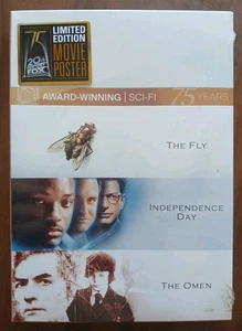 VERY GOOD USED CONDITION -DVD- TRIPLE FEATURE- OMEN- INDEPENDENCE DAY- THE FLY - Picture 1 of 2