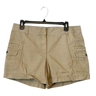J. Pantalones cortos cargo Crew para mujer beige de algodón calce bajo talla 10 Foto 1 de 4