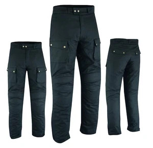 Warrior Classic Motorcycle Waxed Cotton 12OZ Waterproof CE Armour Bikers Trouser - Picture 1 of 5