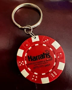 VTG Harrah's Rincon Casino & Resort Red Chip Poker Keychain Key Ring - Picture 1 of 4