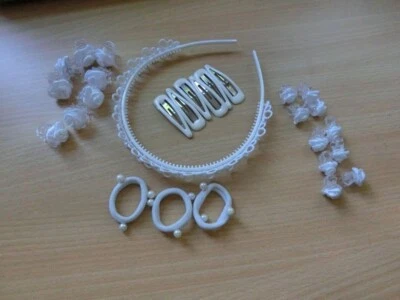 Haarschmuck Kommunion Blumenmädchen Röschen Haarreif Gummis Klammern Klipse - Bild 1 von 4